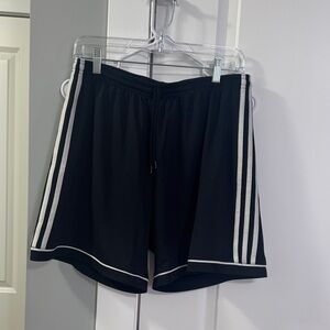 Men’s Adidas Black Shorts with White Accents